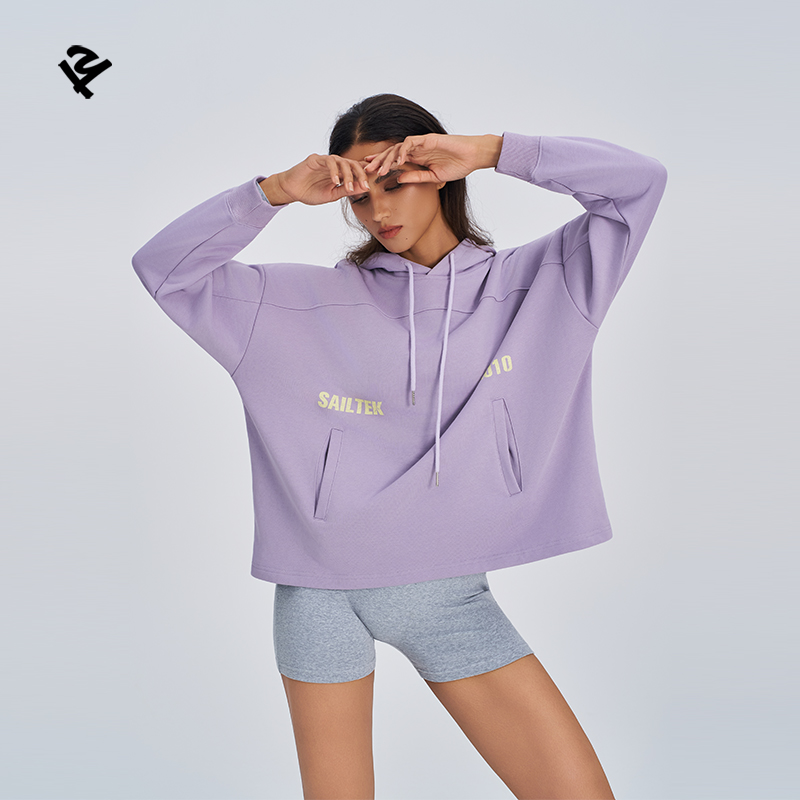 Purple Women hoodie with pocket