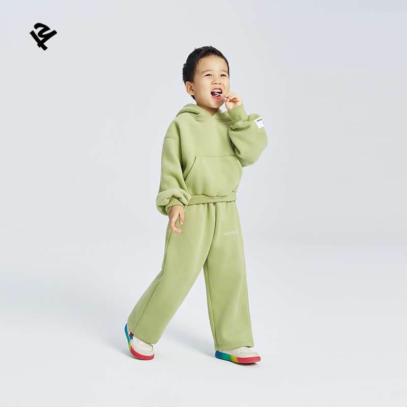 Green children hoodie and pants set