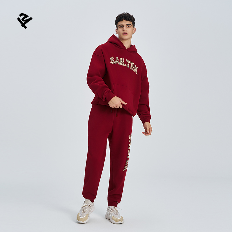 Burgundy sweatsuit for men